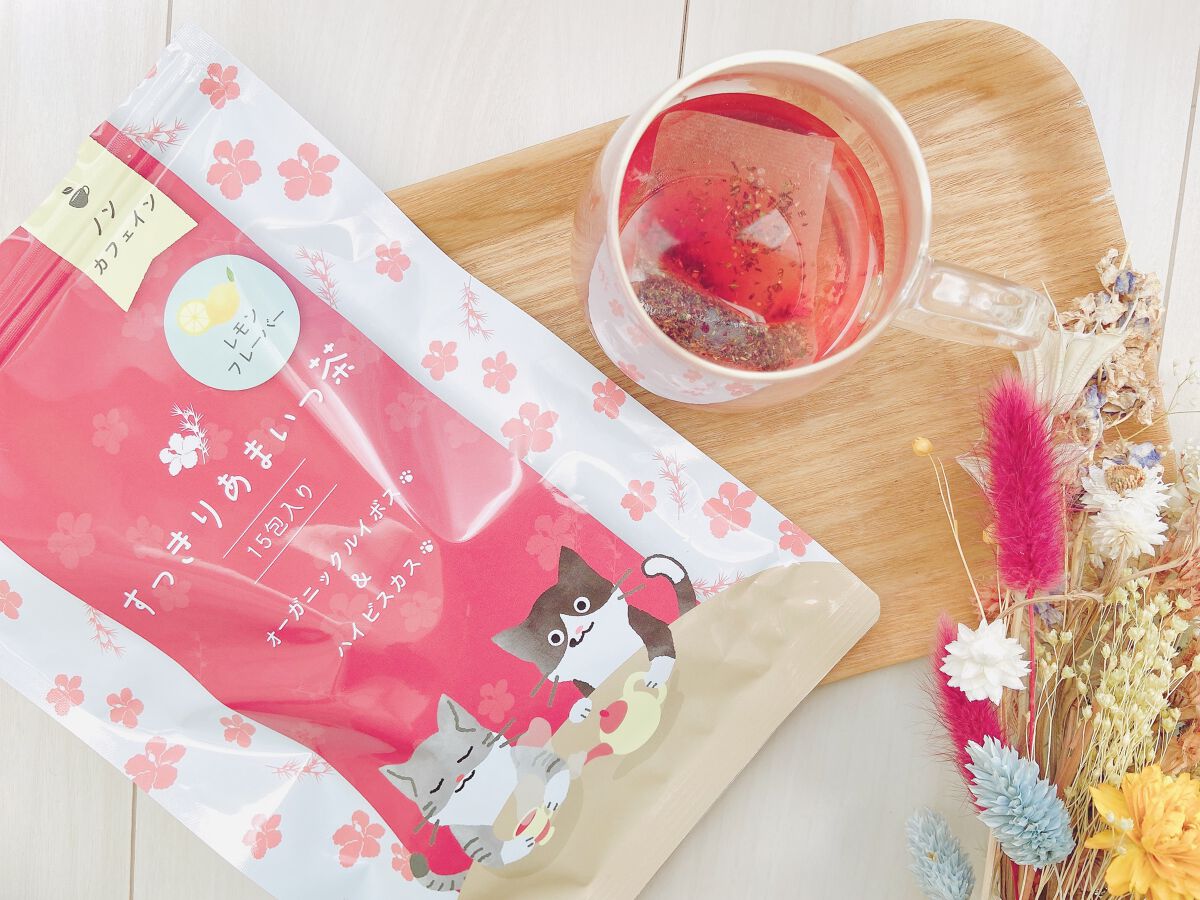 オーガニック ルイボス&ハイビスカスティー すっきりあまいっ茶 レモンフレーバー ノンカフェイン/感謝のしるし/ドリンクを使ったクチコミ（2枚目）