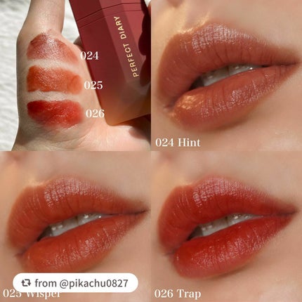 READ ME ベルベットマット リップティント赤狐限定/PERFECT DIARY/リップティントを使ったクチコミ(5枚目)