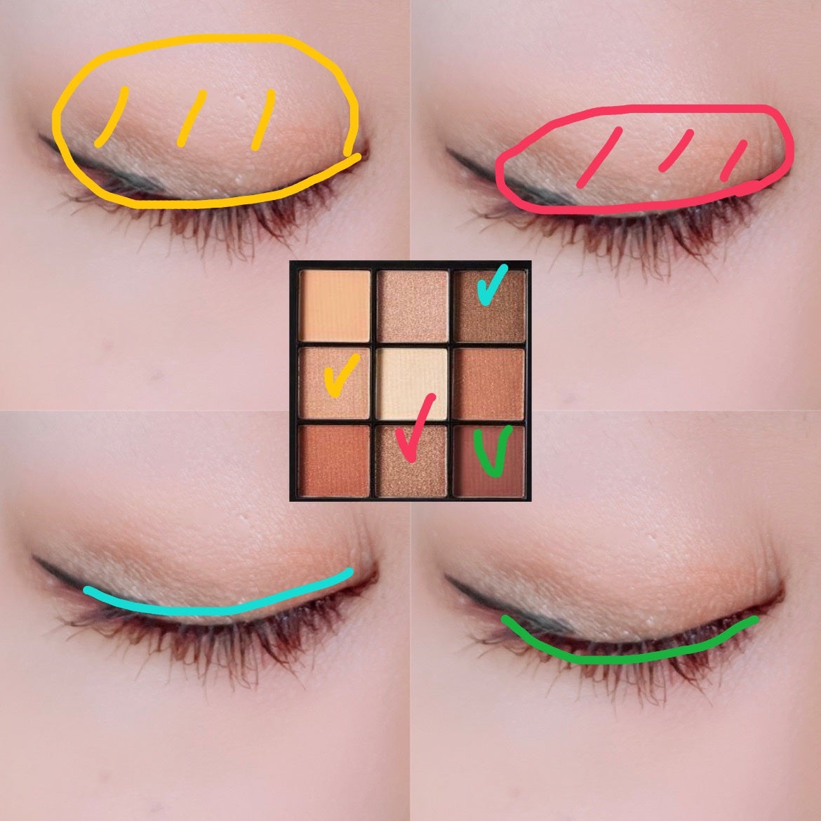 UR GLAM BLOOMING EYE COLOR PALETTE/U R GLAM/アイシャドウパレットを使ったクチコミ(2枚目)