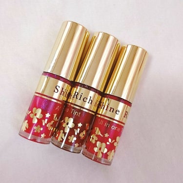 💄Shine Rich オールインワンティント
03 スパークルチェリー
06 クランベリーレッド
08 アプリコットピンク(限定色)

📝1本で4機能 メイクアップ効果＋うるおいケア効果
ティント,グ