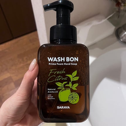 ウォシュボン プライムフォーム フレッシュシトラスのクチコミ「洗顔もできる泡ハンドソープ
カリ石ケン素地がメイン成分で手が荒れにくい。
香りは爽やか.....」(1枚目)
