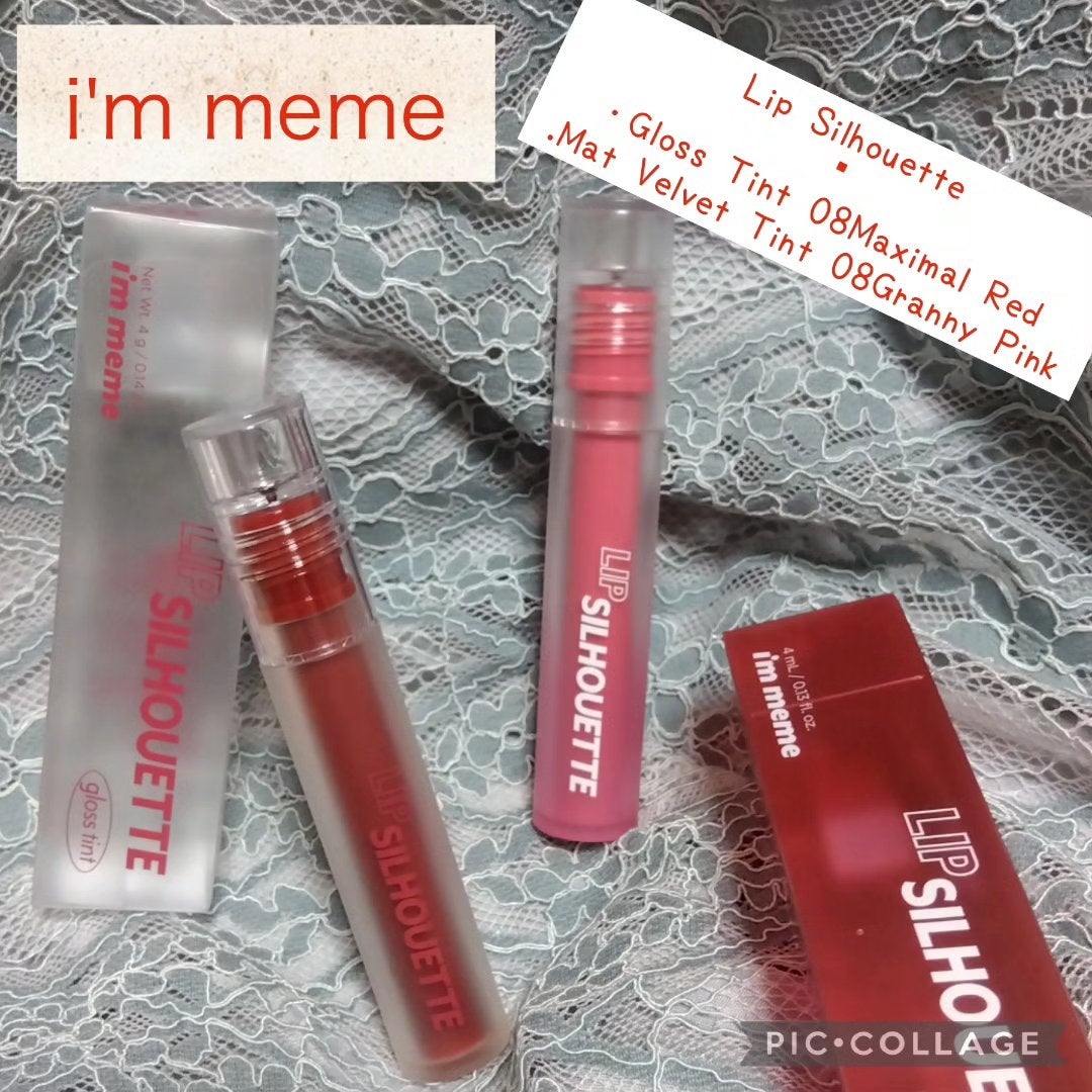 リップシルエットマットベルベットティント/i’m meme/リップティントを使ったクチコミ(1枚目)