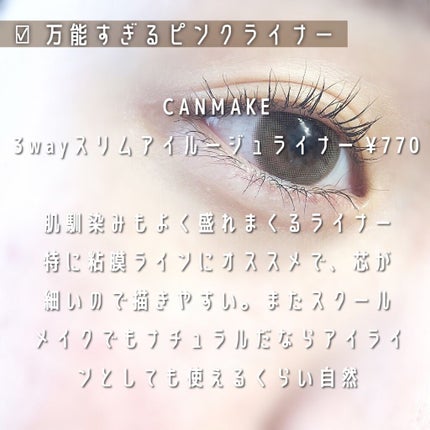 3wayスリムアイルージュライナー/キャンメイク/リキッドアイライナーを使ったクチコミ(3枚目)
