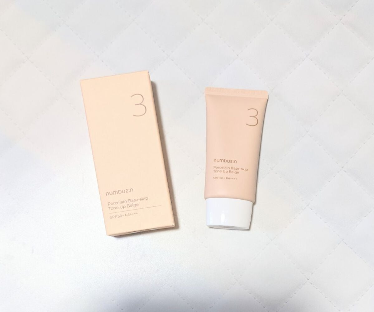 3番 ノーファンデ陶器肌トーンアップクリーム/numbuzin/化粧下地を使ったクチコミ(2枚目)