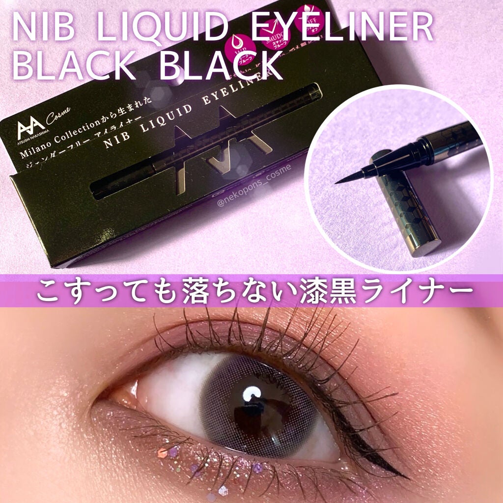 ニブ リクイドアイライナー BK1/ATSUSHI NAKASHIMA Cosme/リキッドアイライナーを使ったクチコミ(1枚目)