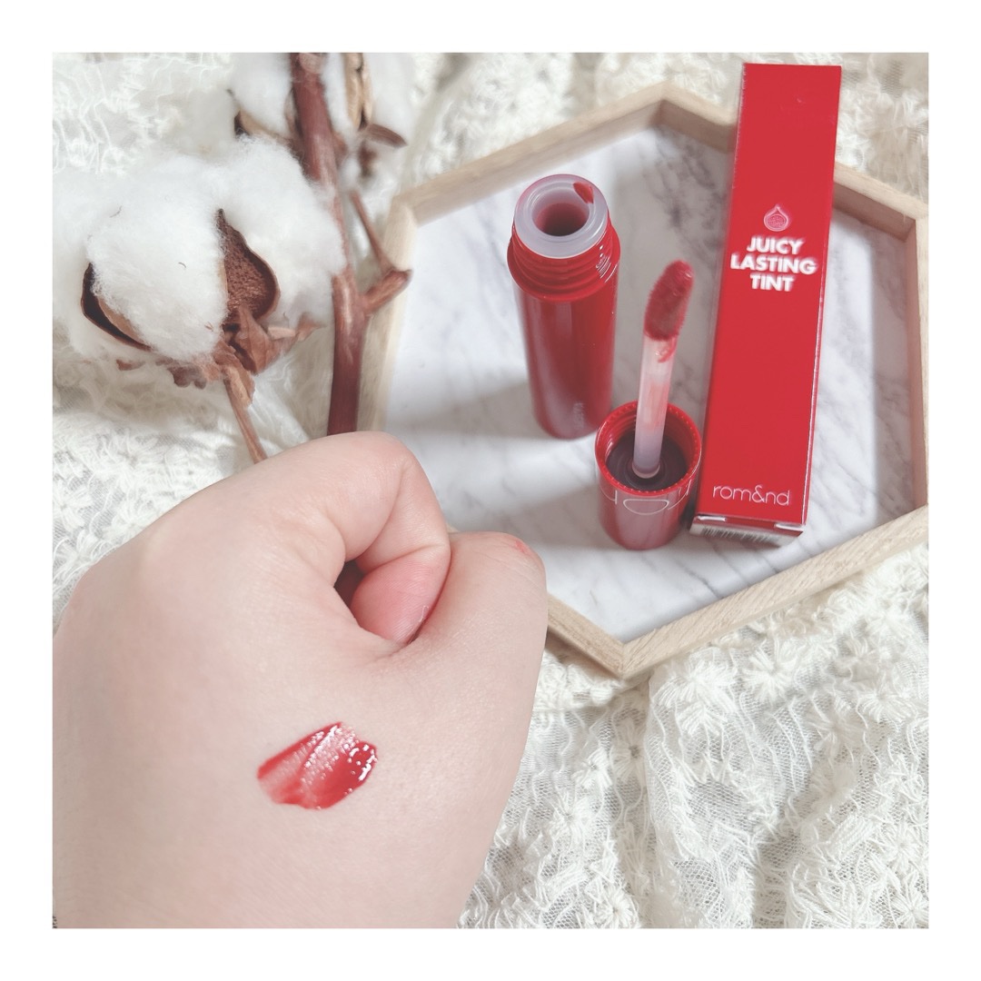 ジューシーラスティングティント 06 フィグフィグ(FIGFIG)/rom&nd/リップティントを使ったクチコミ（3枚目）