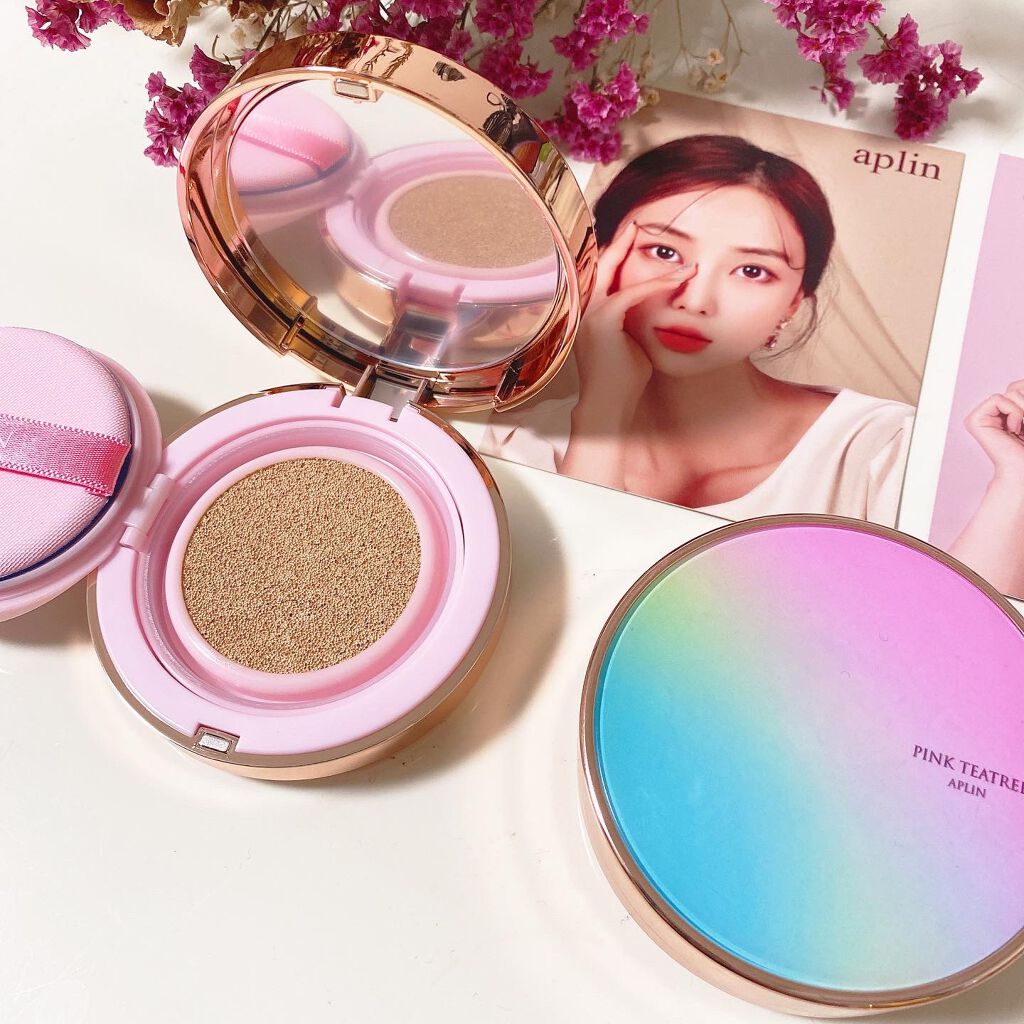 ピンクティーツリーカバークッション/APLIN/クッションファンデーションを使ったクチコミ(4枚目)