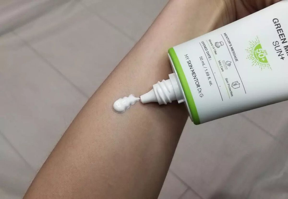 グリーンマイルドアップサンプラス/Dr.G/日焼け止めクリームを使ったクチコミ(2枚目)