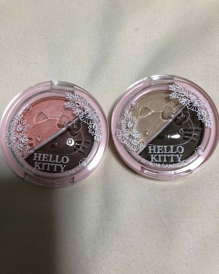 パウダーアイシャドウ ブルーミングキティ/DAISO/アイシャドウパレットを使ったクチコミ(1枚目)