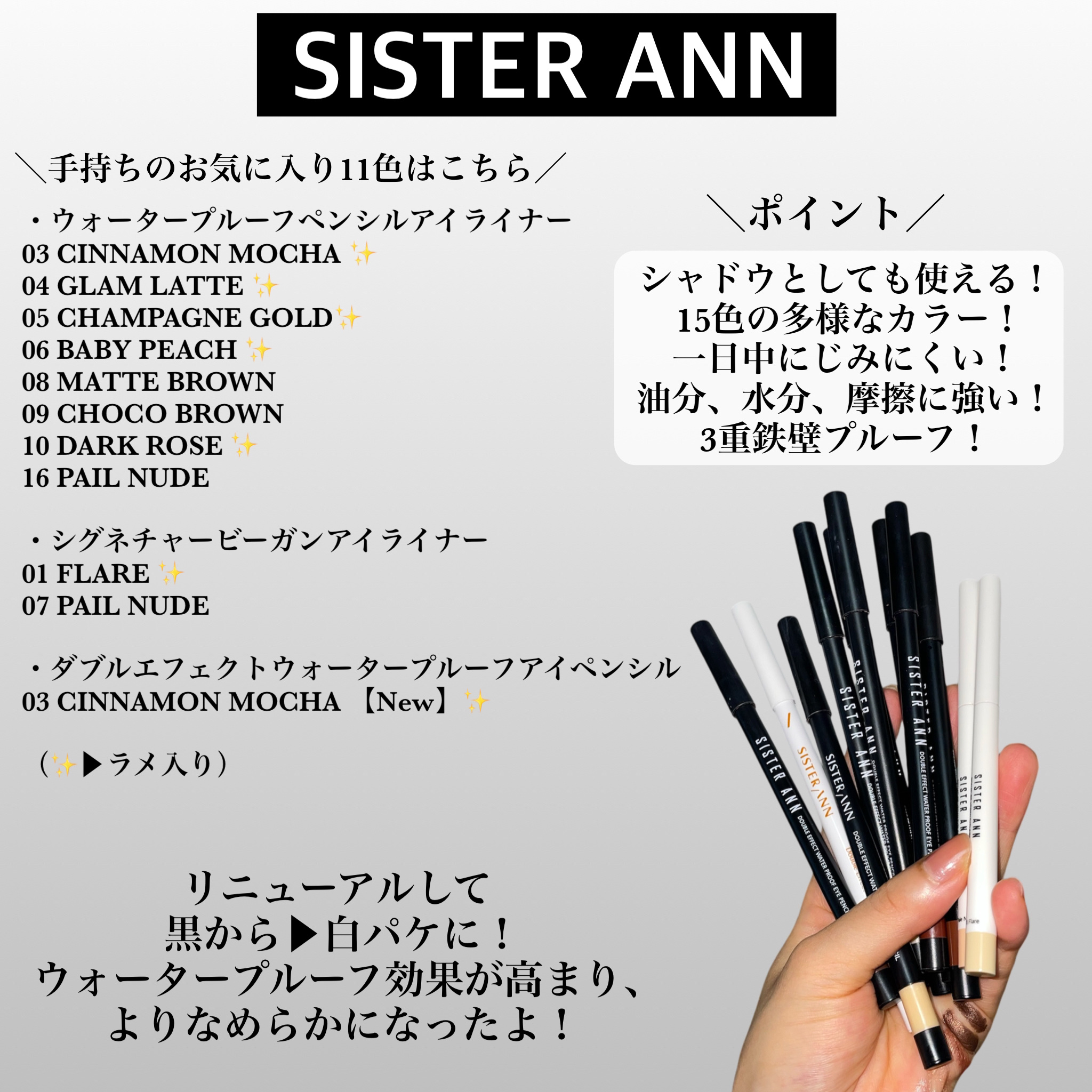 ウォータープルーフペンシルアイライナー/SISTER ANN/ペンシルアイライナーを使ったクチコミ（2枚目）