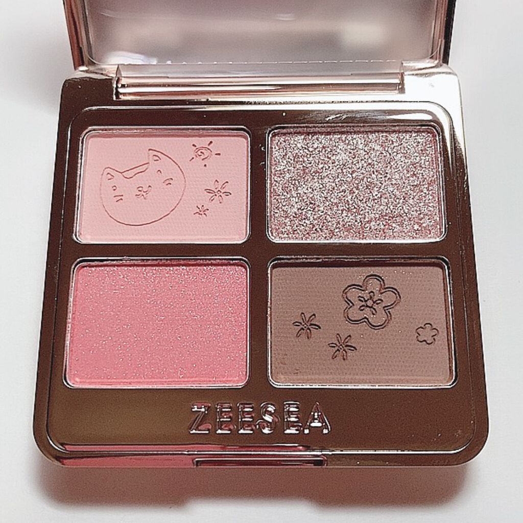 アニマルアイシャドウ(4シェード) 02 ローズ/ZEESEA/アイシャドウパレットを使ったクチコミ（2枚目）