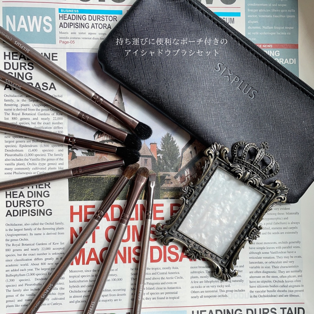 SIXPLUS コーヒー色アイメイクブラシ7本セット/SIXPLUS/メイクブラシを使ったクチコミ（2枚目）