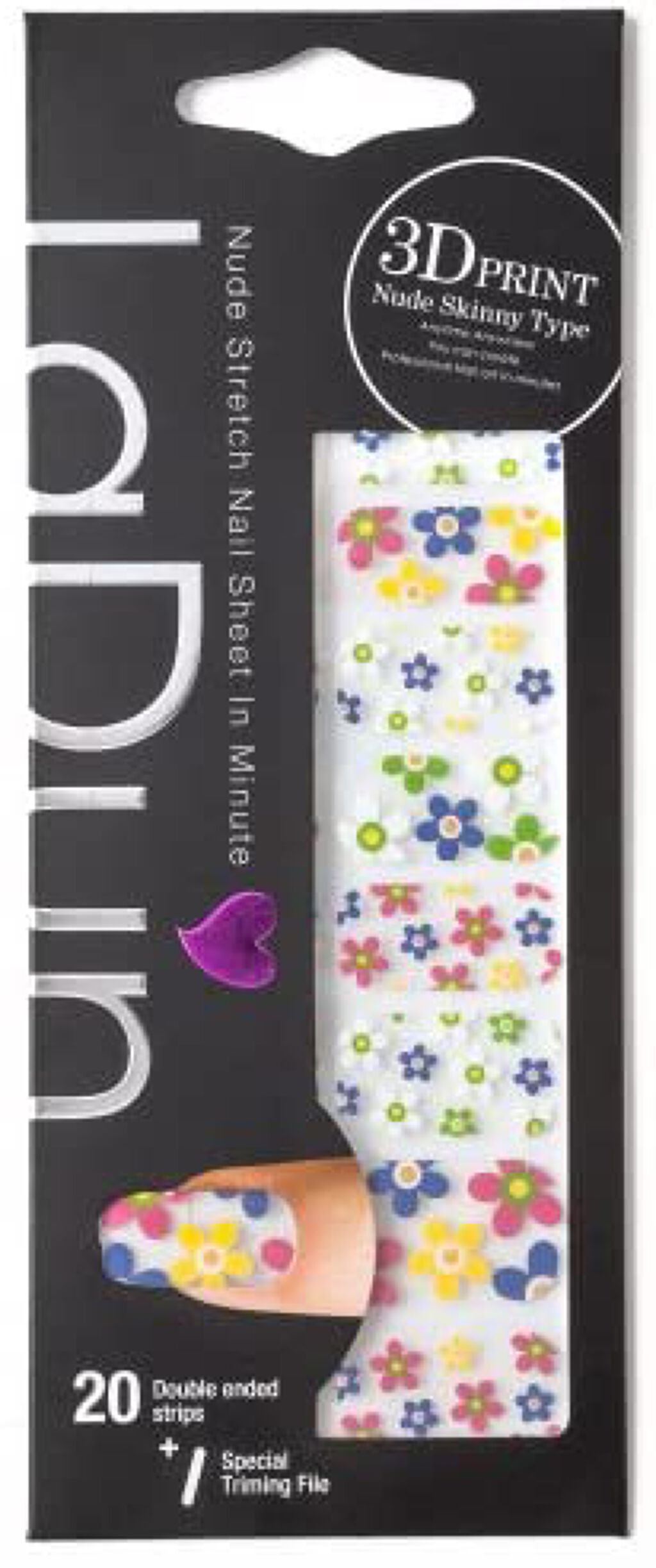 ヌードストレッチタイプネイルシールLaDun Dun-018 フラワー