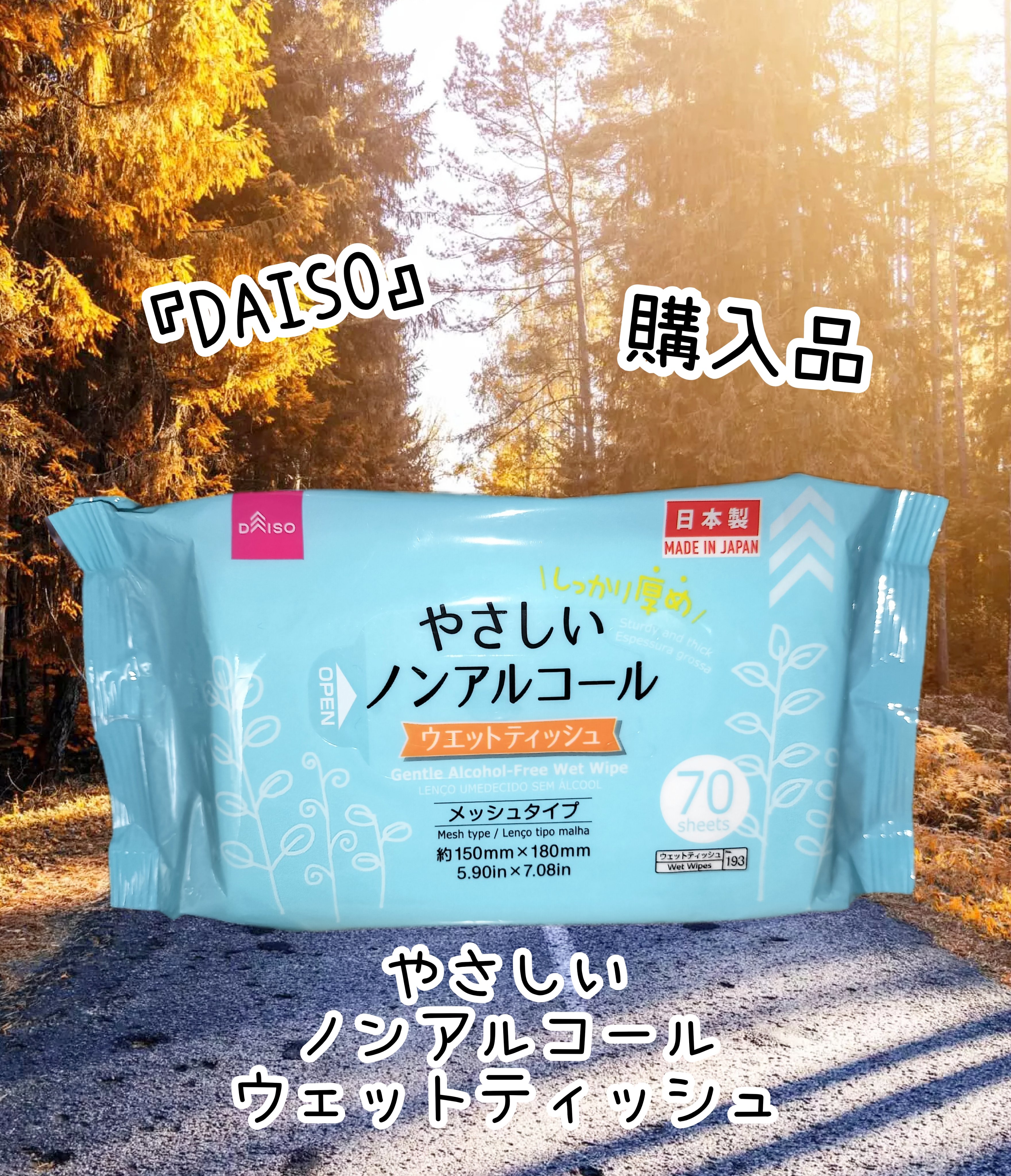 やさしいノンアルコールウェットティッシュ/DAISO/ティッシュを使ったクチコミ（1枚目）