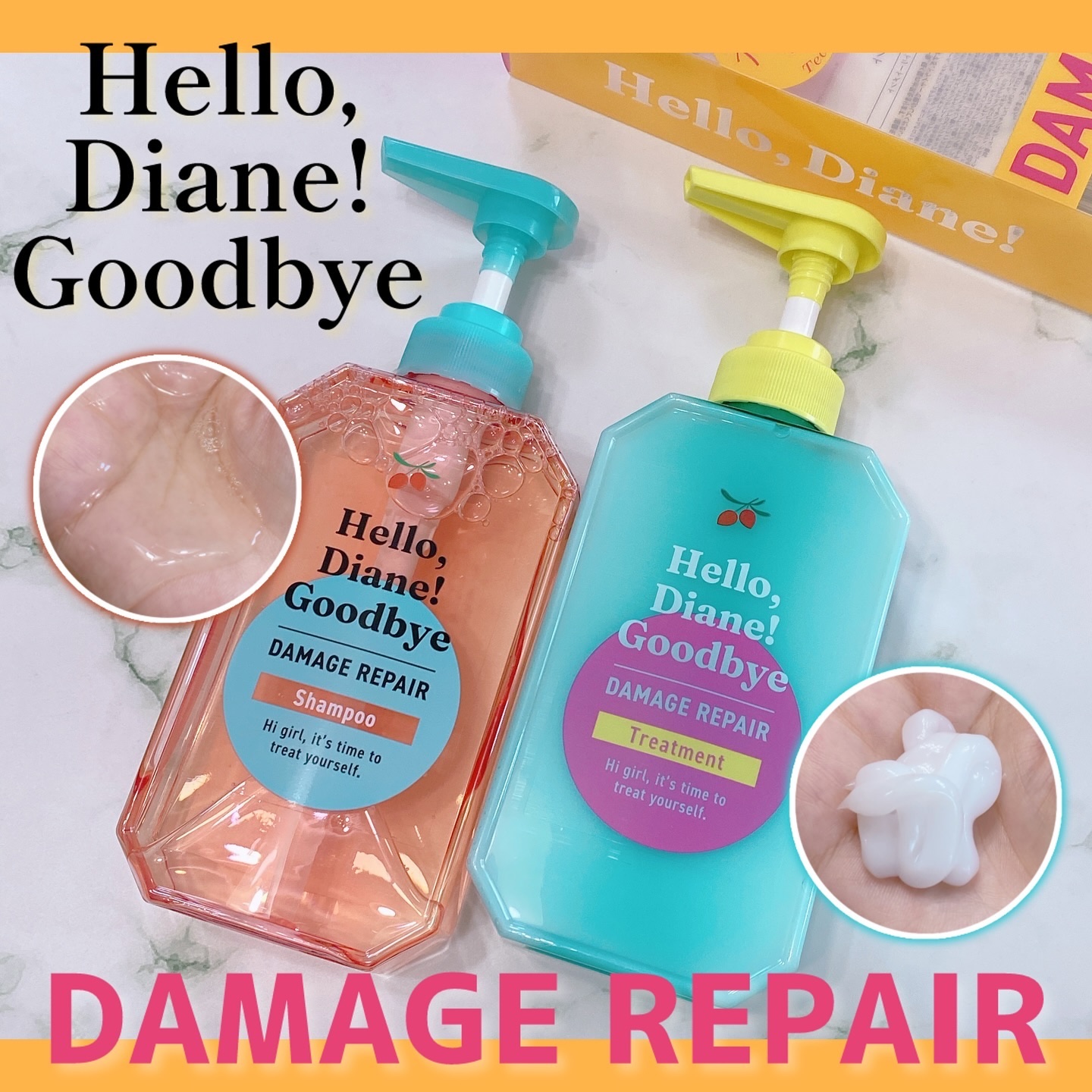 ハローダイアン グッバイ ダメージリペア シャンプー/トリートメント シャンプー＆トリートメント/ダイアン/市販シャンプーを使ったクチコミ（1枚目）