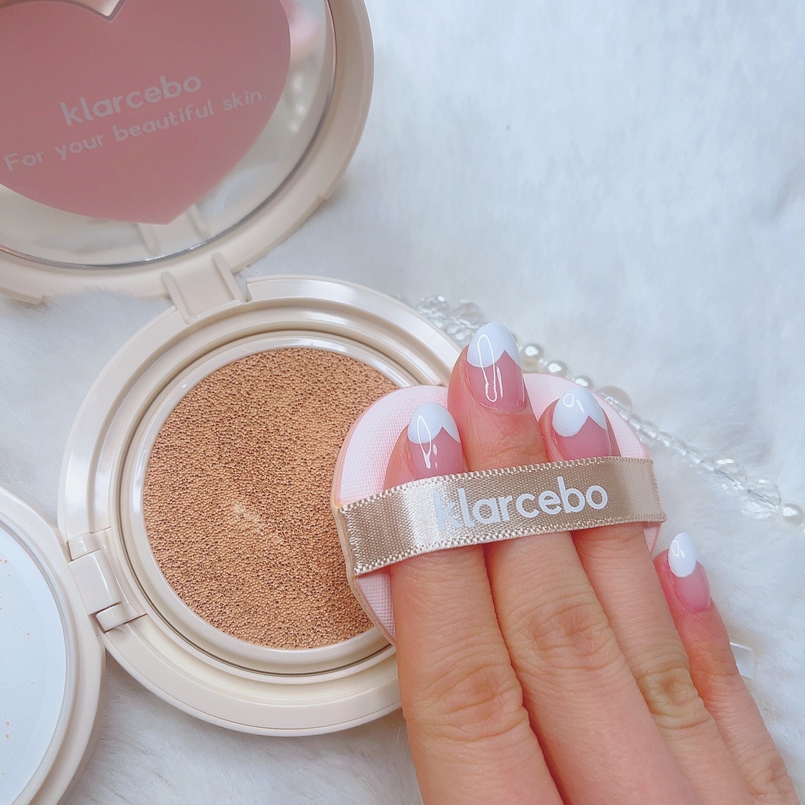 ハートシカクッション/klarcebo/クッションファンデーションを使ったクチコミ（3枚目）