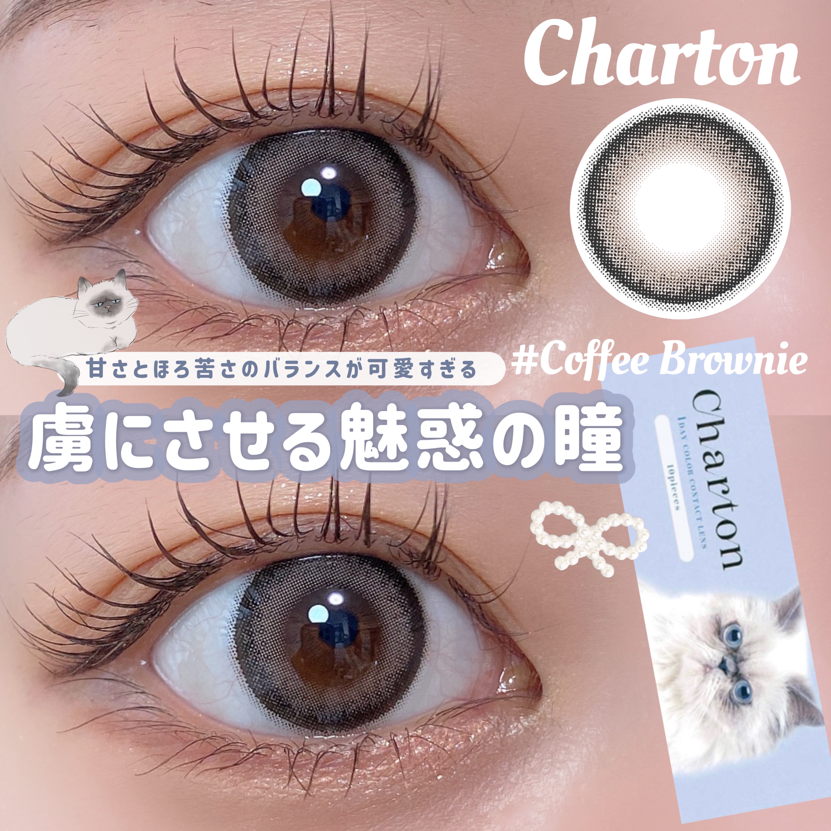 Charton 1day コーヒーブラウニー/Charton/ワンデー（１DAY）カラコンを使ったクチコミ（1枚目）