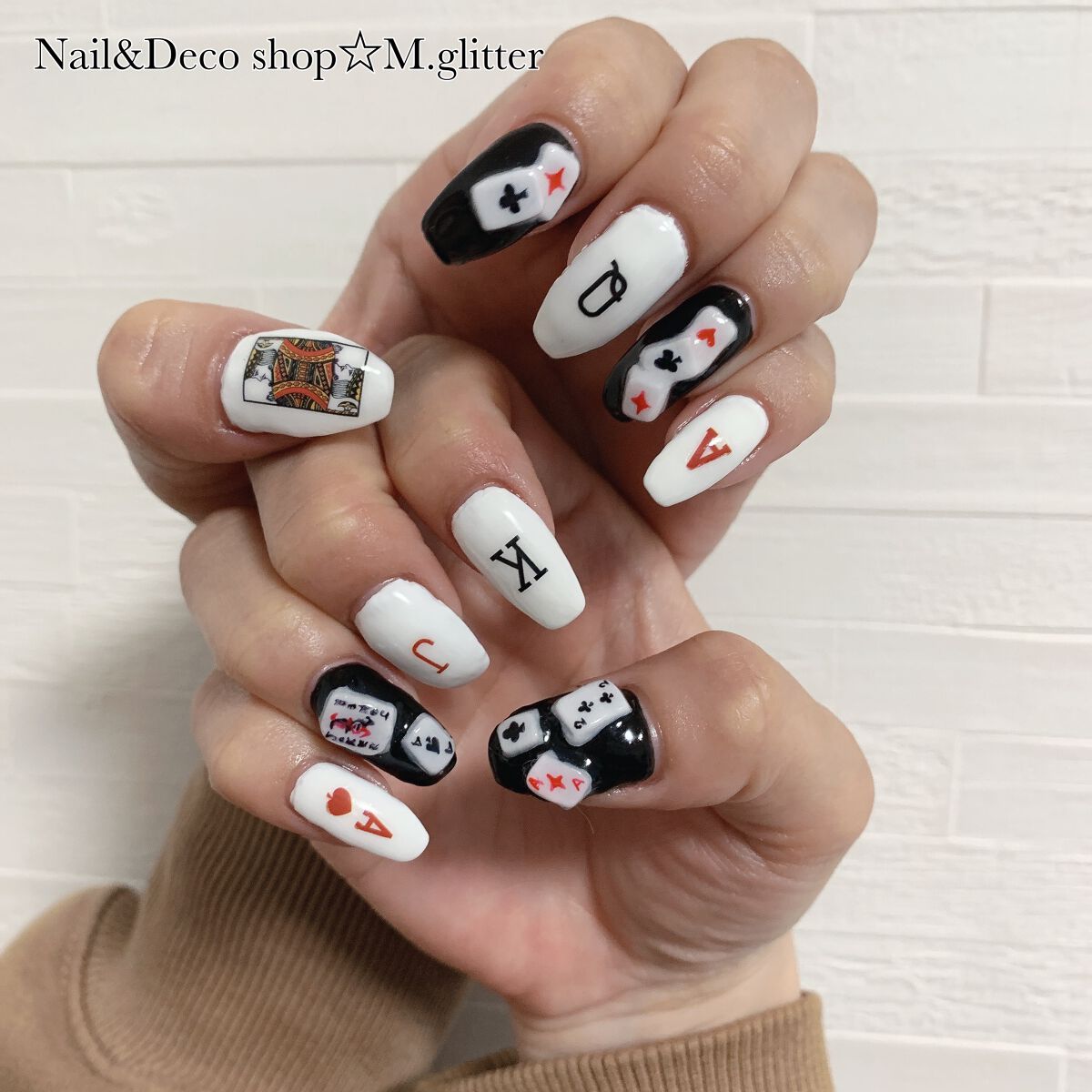 #友達ネイル,#トランプネイル,#mglitterネイル,#ギャルネイル,#冬ネイルのネイルデザイン