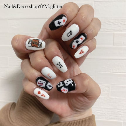 #友達ネイル,#トランプネイル,#mglitterネイル,#ギャルネイル,#冬ネイルのネイルデザイン