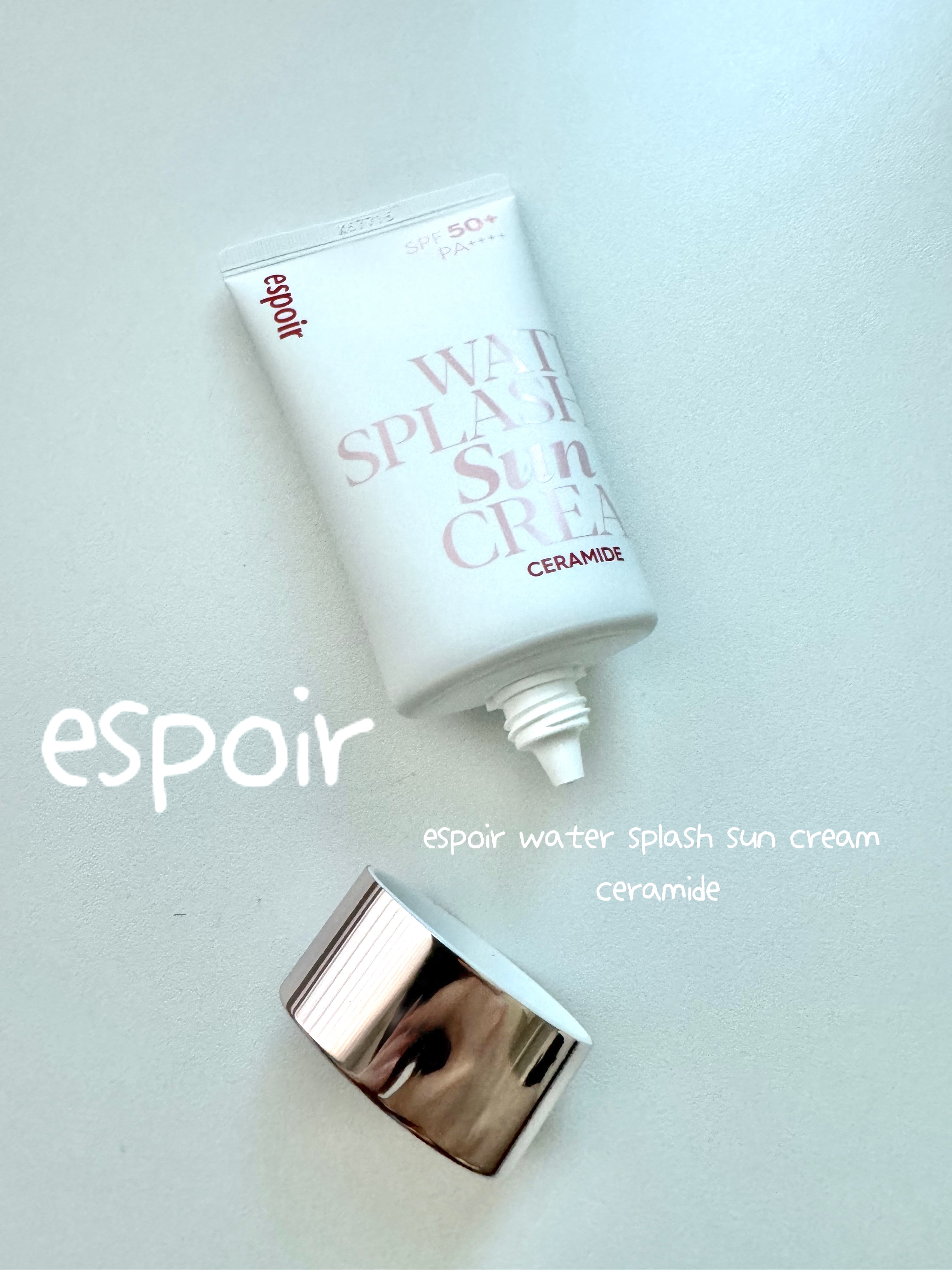 \保湿力&ツヤ感最高/

私の化粧ルーティン下地はやっぱりコレ⭐️

何度もリピートしてるエスポアウォータースプラッシュサンクリーム セラミド！

塗り心地に安定感があって、事前なトーンアップと保湿力、ツヤ感のバランスがちょうど良い。

＊