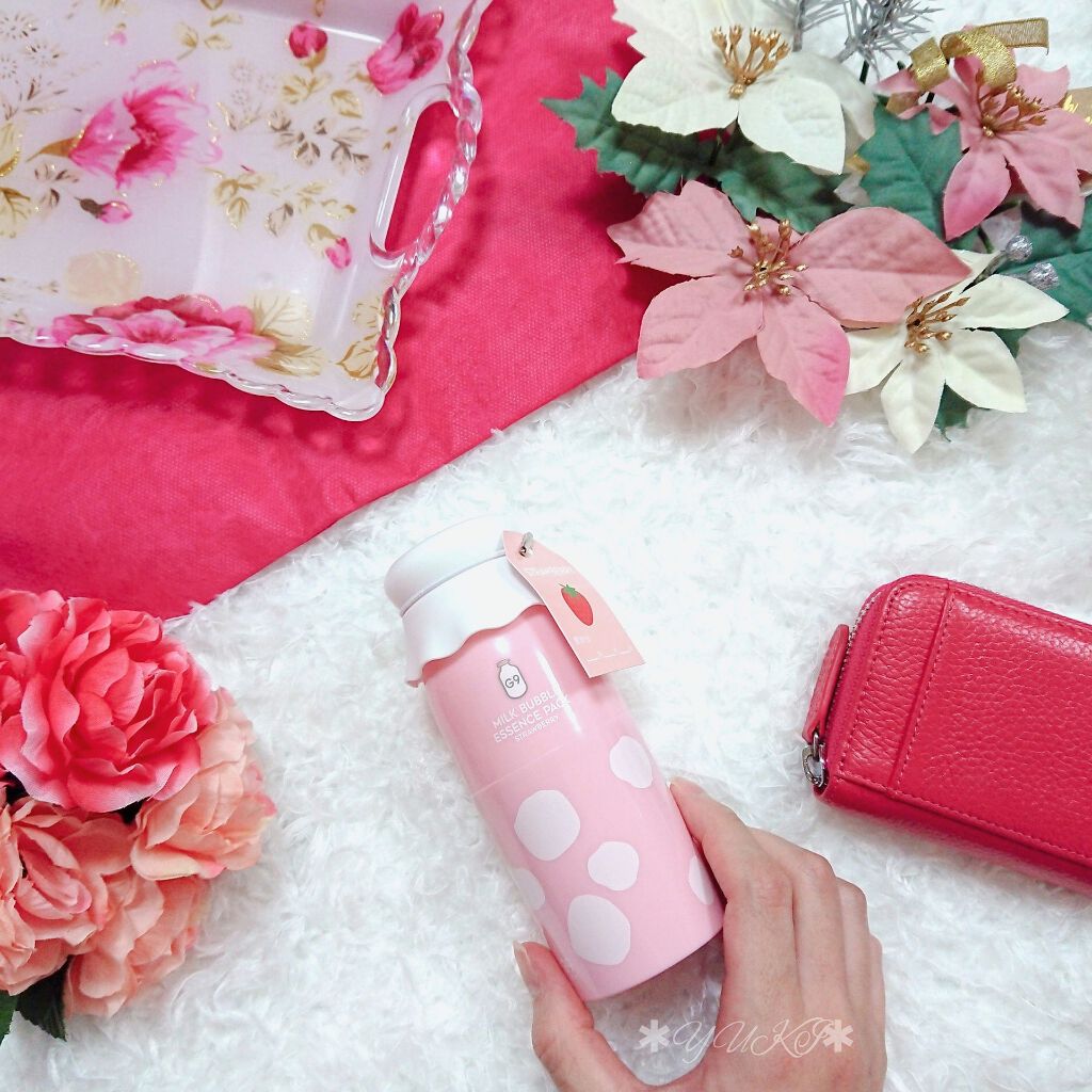 MILK BUBBLE ESSENCE PACK #STRAWBERRY/G9SKIN/美容液を使ったクチコミ(1枚目)