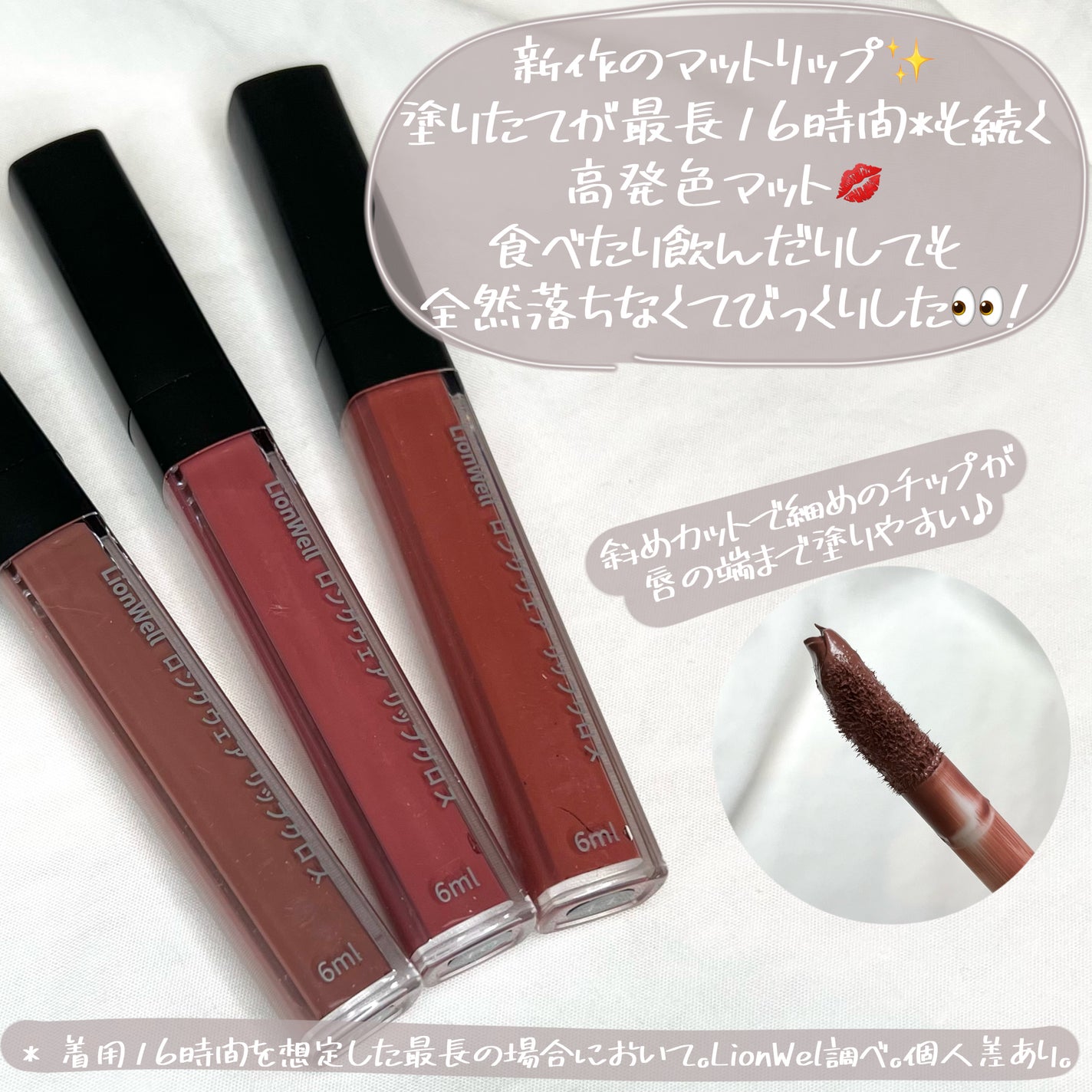 ロングウェア リップグロス/LionWell(ライオンウェル)/リップグロスを使ったクチコミ(3枚目)