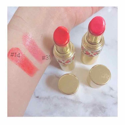 ルージュ ヴォリュプテ シャイン/YVES SAINT LAURENT BEAUTE/口紅を使ったクチコミ(2枚目)