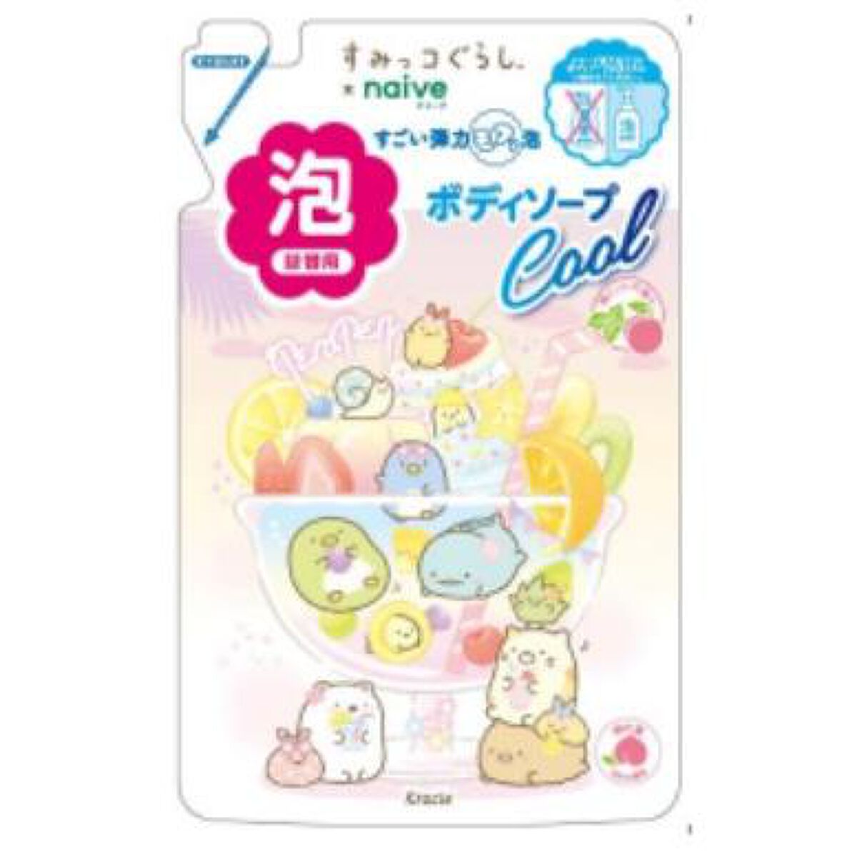 泡で出てくるボディソープ（冷んやり桃ミント） すみっコぐらし 詰替用（450ml）