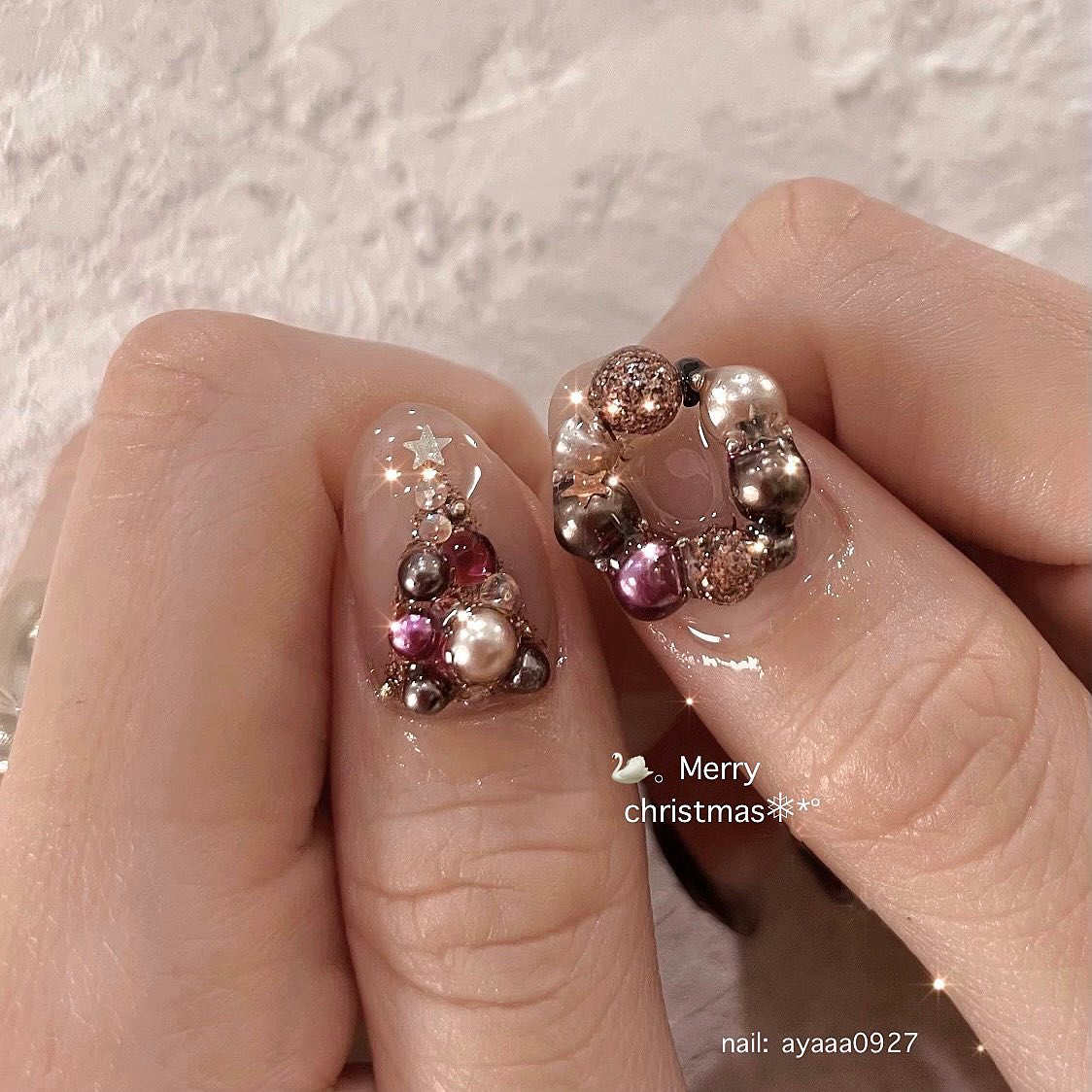 #クリスマスネイルのネイルデザイン