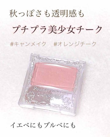 キャンメイク 【旧品】パウダーチークスのクチコミ「【秋の透明感チーク】🍁


秋も透明感も叶えちゃう超優秀プチプラチーク、見つけました🙌


今.....」（1枚目）