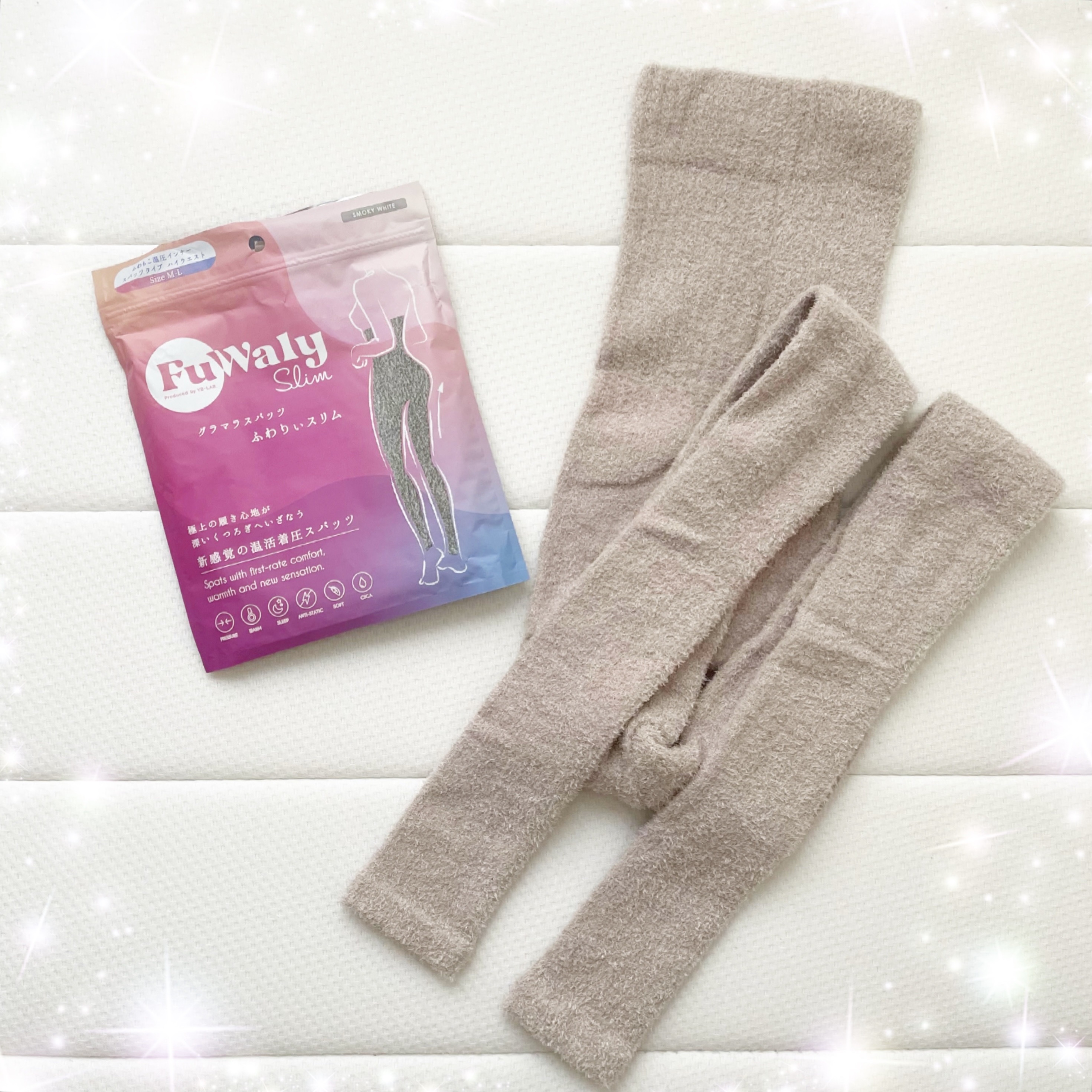 FuWaly Slim スパッツタイプ スモーキーホワイト/グラマラスパッツシリーズ/着圧ソックス・レギンスを使ったクチコミ（2枚目）