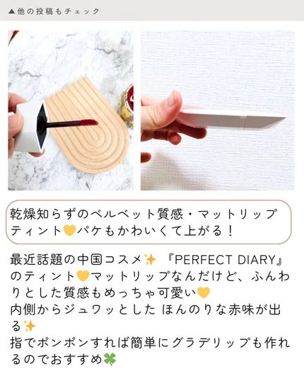 READ ME ウェイトレス ベルベット リップ ステイン「IN LOVE」シリーズ 020 恋の信号 /PERFECT DIARY/口紅の画像