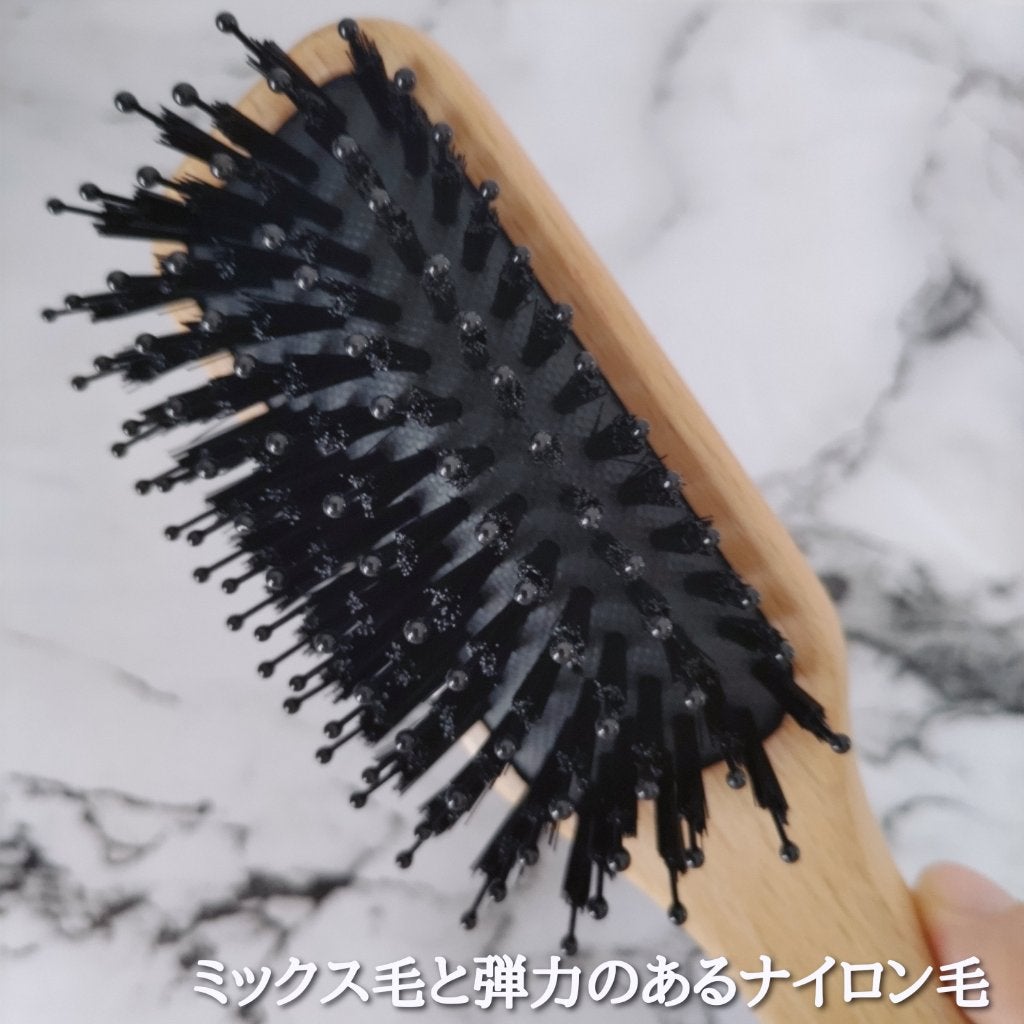 ブナ材ヘアブラシ ミックス毛/無印良品/ヘアブラシを使ったクチコミ(4枚目)