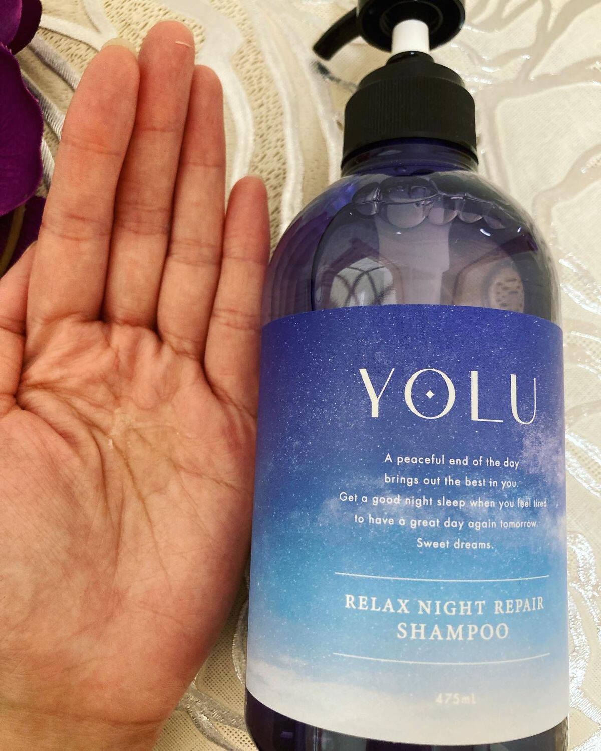 リラックスナイトリペア シャンプー/トリートメント/YOLU/市販シャンプーを使ったクチコミ(2枚目)