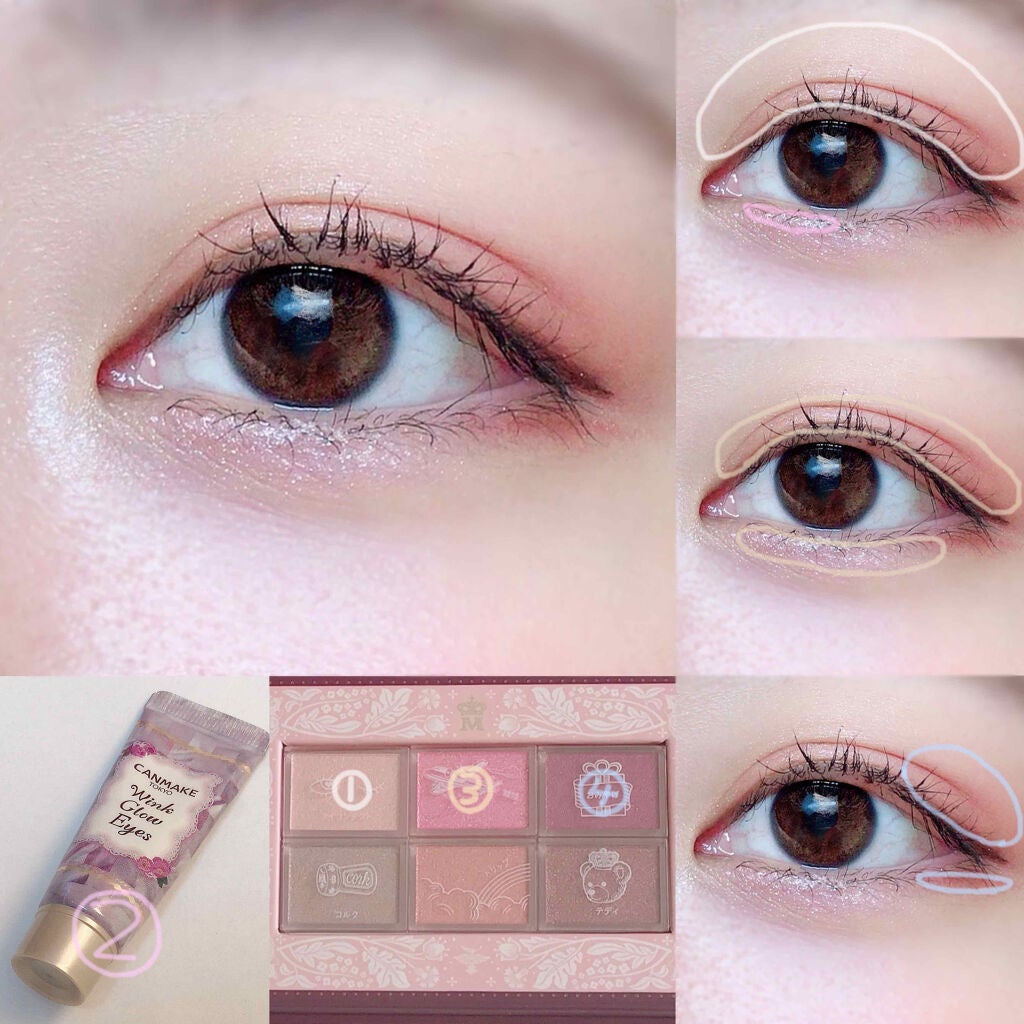 ウィンクグロウアイズ/キャンメイク/ジェル・クリームアイシャドウを使ったクチコミ(2枚目)