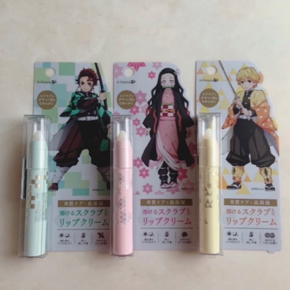 リップシュガースクラブモイストk  ミント(竈門炭治郎)/K-パレット/リップスクラブを使ったクチコミ（3枚目）