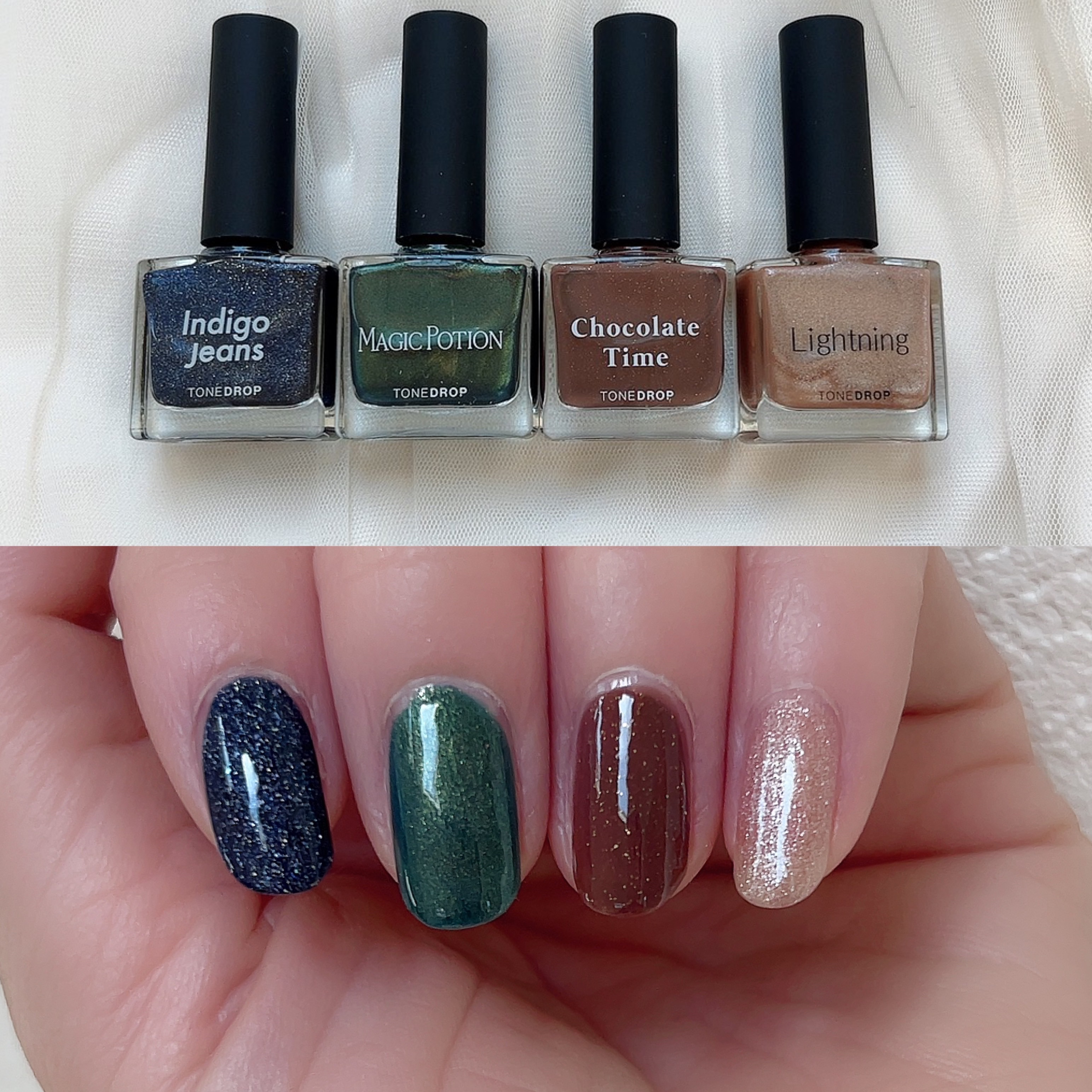 トーンドロップ　ネイルポリッシュ8色 TONE DROP ネイルポリッシュ｜D-UPの口コミ - SNSで塗りやすい