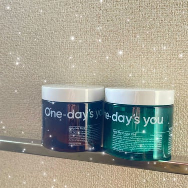 【使った商品】One-day's you

【商品の特徴】悩み別に解決できるトナーパッド
　　　　　　　緑‥すべての肌質の人が使えます！
　　　　　　　　　特に角質ケアと鎮静効果が期待
　　　　　　　　