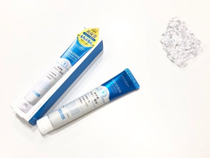 unlabel モイストファーマ オールインワンジェルのクチコミ「モニター使用です。
水色とホワイトカラーで処方箋のようなパッケージ。容量は50gで、手を.....」(1枚目)