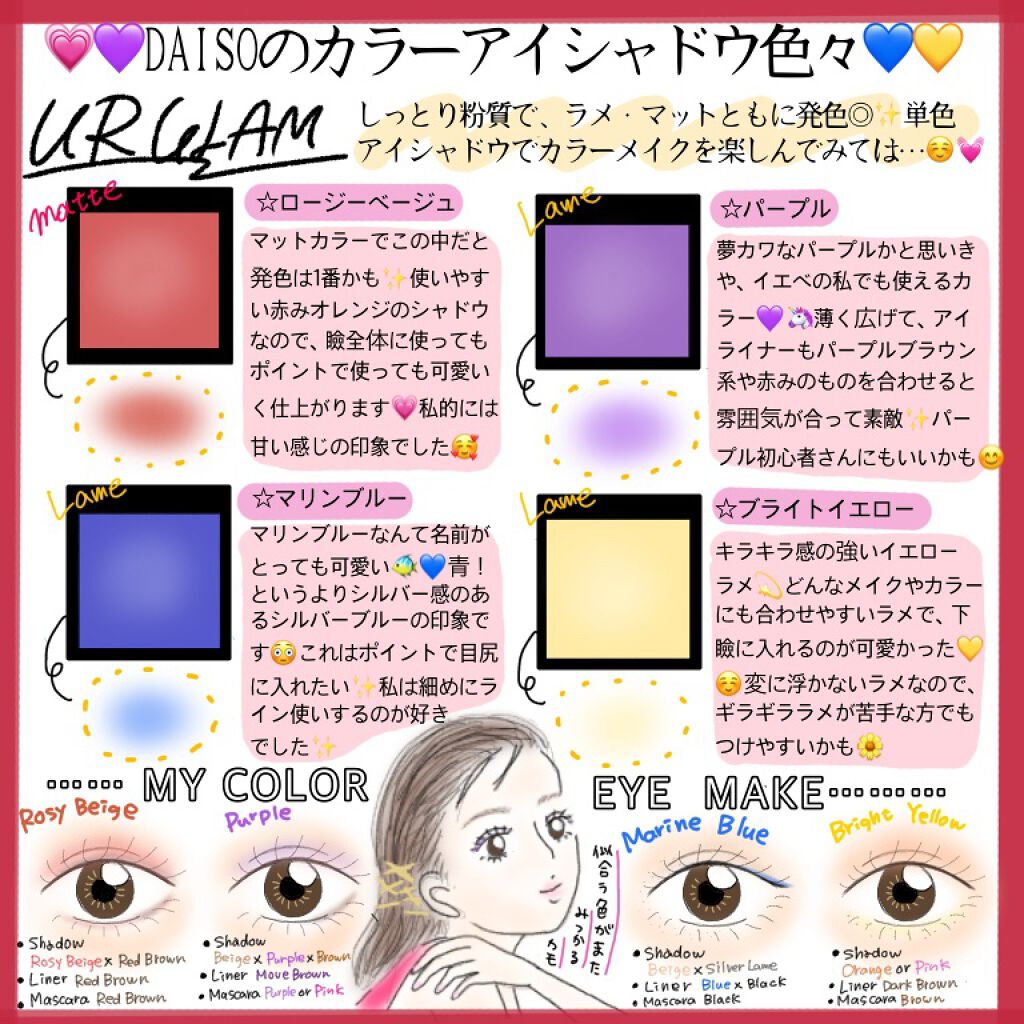 UR GLAM　POWDER EYESHADOW ブライトイエロー/U R GLAM/単色アイシャドウを使ったクチコミ（1枚目）