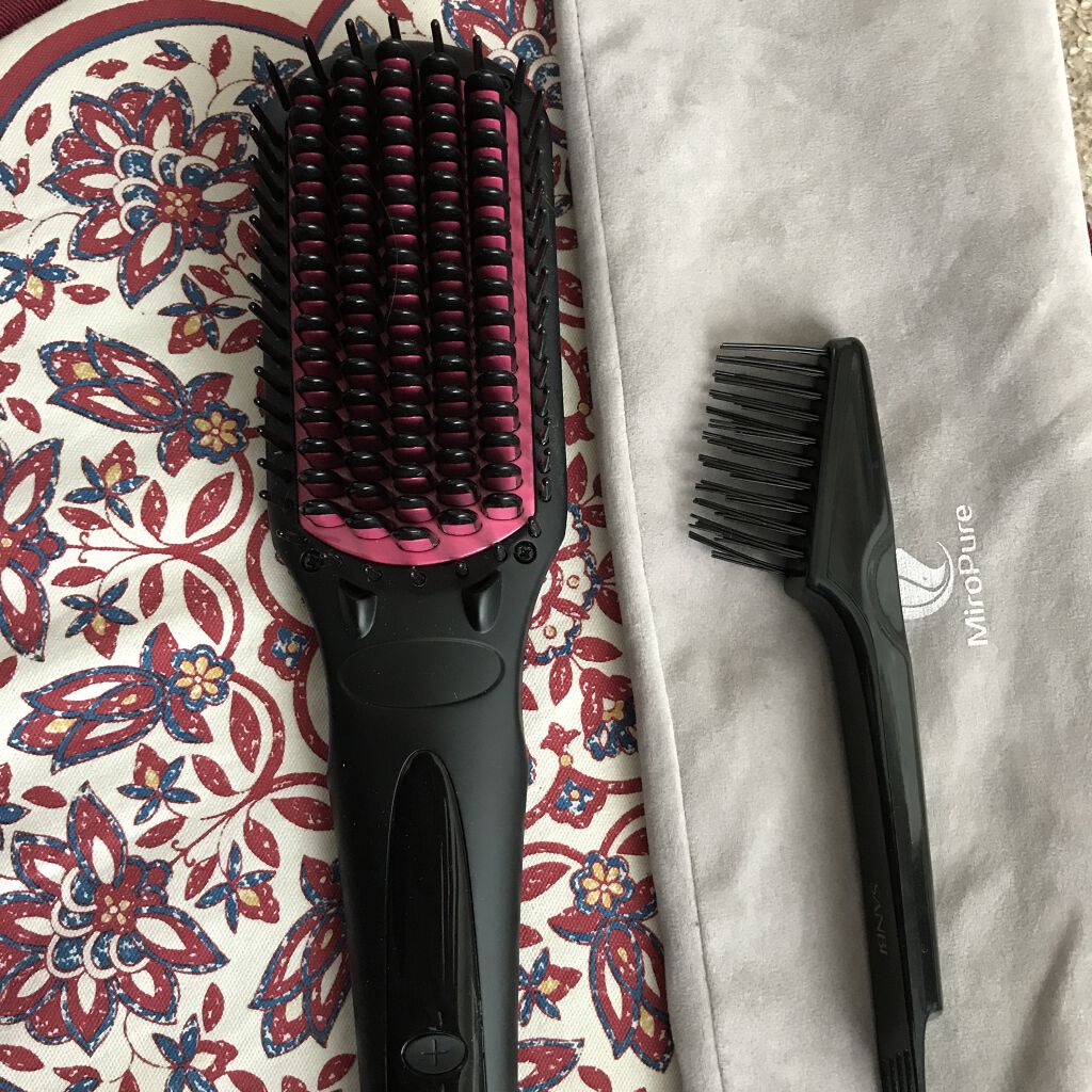 Miropure ダブルマイナスイオンストレートブラシアイロンのクチコミ「くせ毛直し
ストレート戻しに最高です。
長年クセに悩まされ、加齢とともにくせ毛が悪化
諦めてい.....」（1枚目）