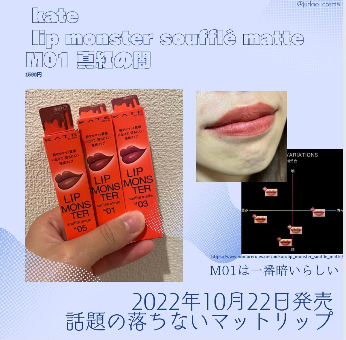 リップモンスター スフレマット/KATE/口紅を使ったクチコミ(1枚目)