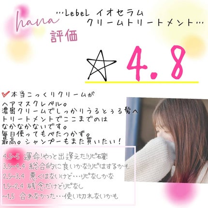 イオ セラム クレンジング シャンプー/クリーム トリートメント/LebeL/サロンシャンプーを使ったクチコミ(4枚目)