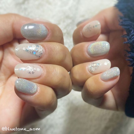 ネイルフィット ジェルネイルシール 白銀の雪舞い/GELATO FACTORY/ネイルシールの画像