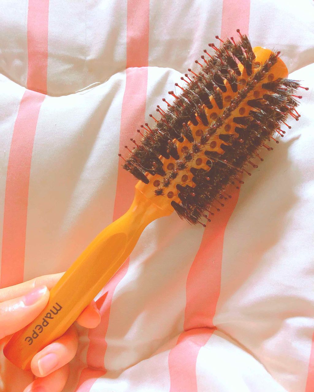 ふんわり天然毛のミックスロールブラシ/マペペ/ヘアブラシを使ったクチコミ(1枚目)