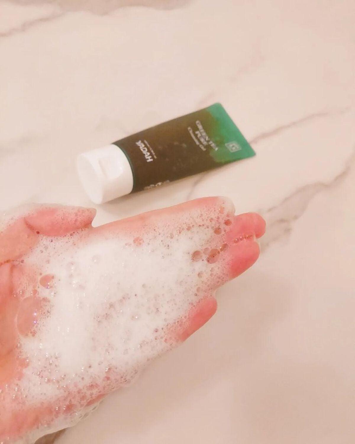 グリーンティーピュアクレンジングジェル/YADAH/クレンジングジェルを使ったクチコミ(3枚目)