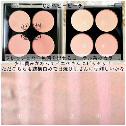 UGT ブレンディング チークカラーパレット/U R GLAM/パウダーチークを使ったクチコミ(5枚目)