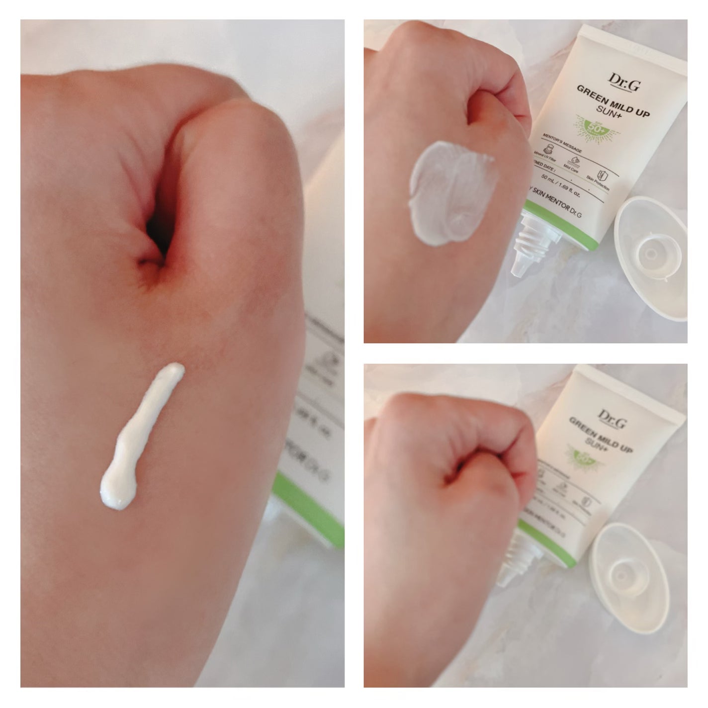 グリーンマイルドアップサンプラス/Dr.G/日焼け止めクリームを使ったクチコミ(2枚目)