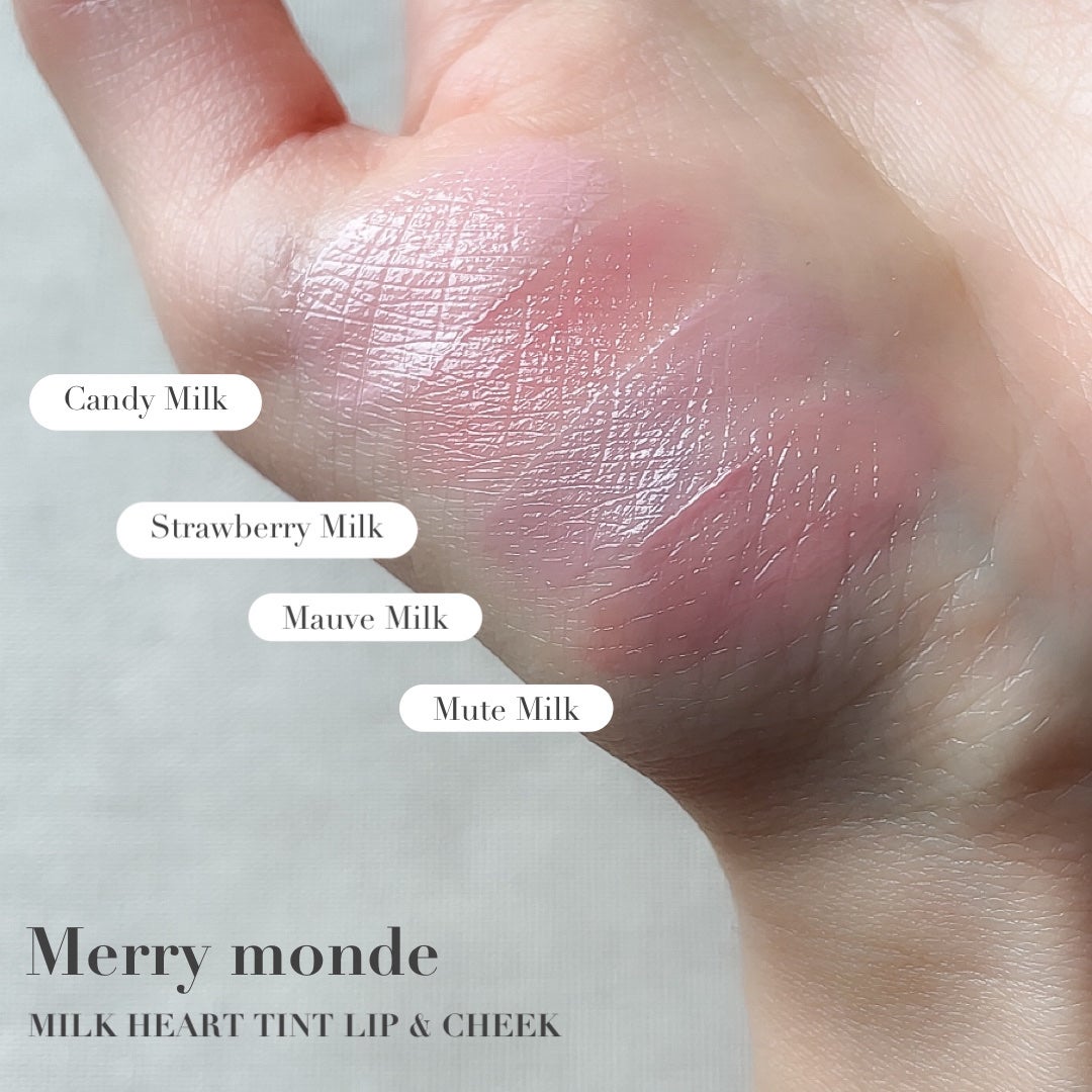 ミルクハートティントリップアンドチーク/Merrymonde/リップティントを使ったクチコミ(3枚目)