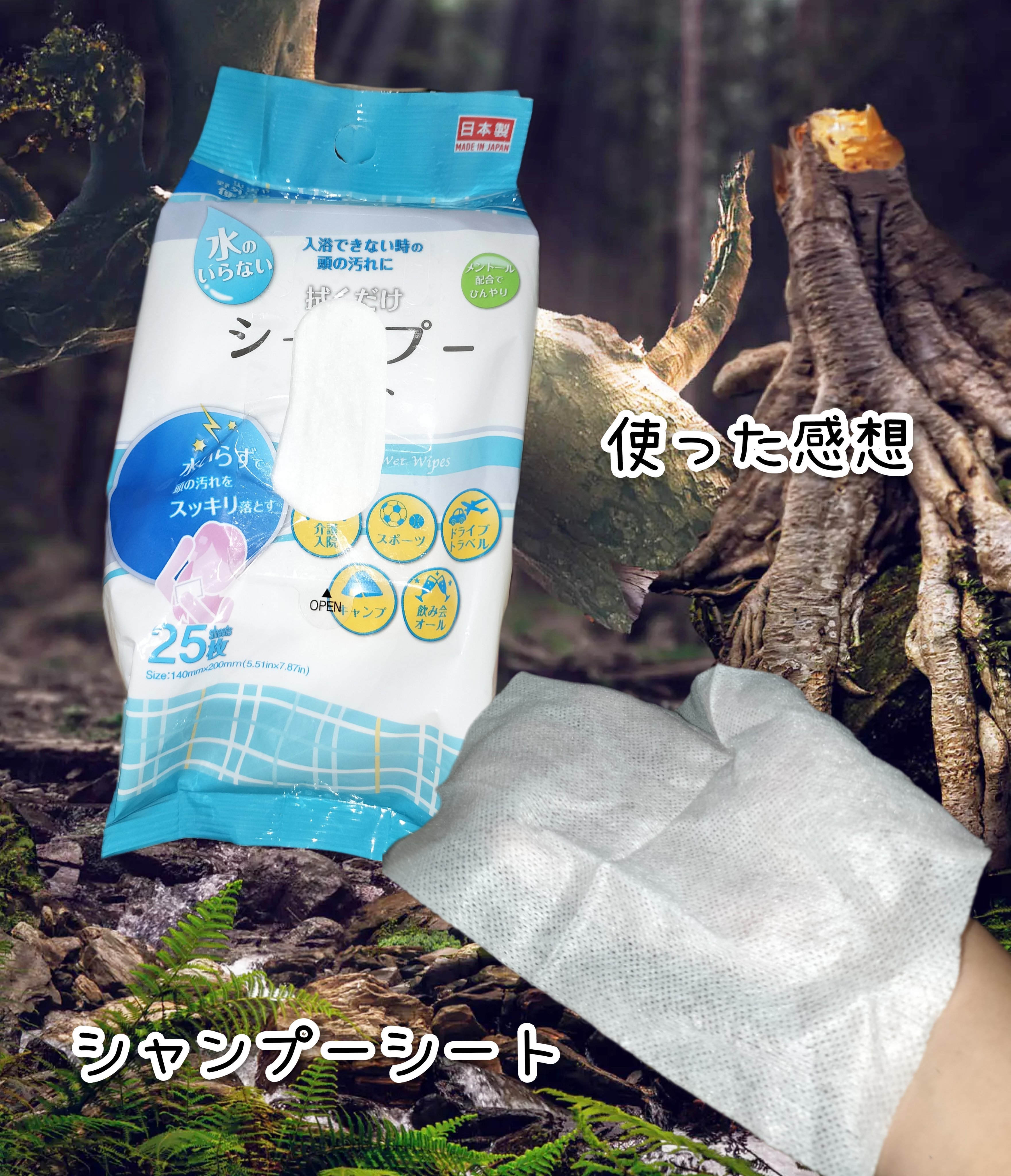 シャンプーシート/DAISO/ドライシャンプーを使ったクチコミ（1枚目）